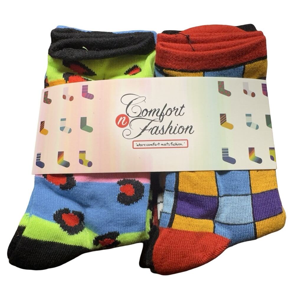 Comfort N Fashion Women’s Crew Socks 8 Pair Multi Color Size 9-11 NWT